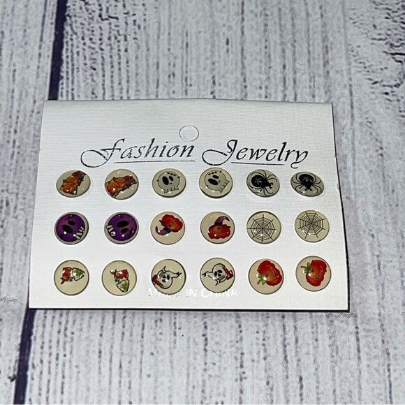 9pairs Halloween Studs Earrings - Picture 1 of 4
